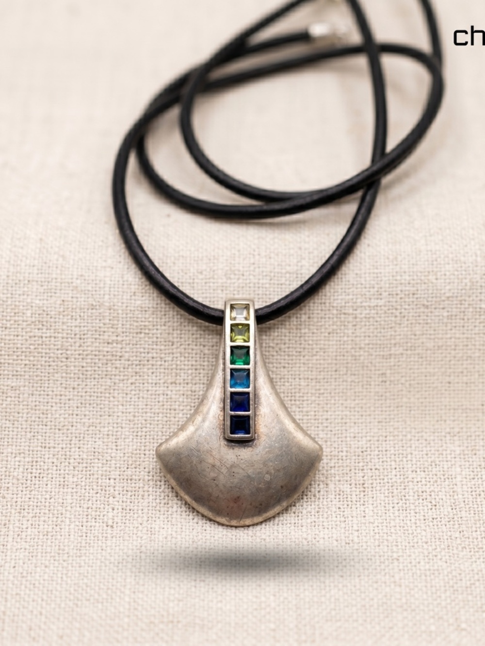 Vintage Chico's 90's Pendant Cord Chocker Necklace